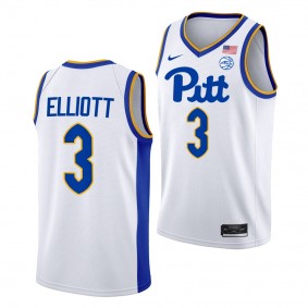 Greg Elliott Pitt Panthers #3 White College Basketball Jersey 2022-23 Home