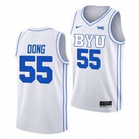 Hao Dong BYU Cougars #55 White College Basketball Jersey 2022-23