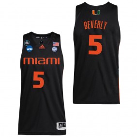 Harlond Beverly Miami Hurricanes Black College Men's Basketball Final Four Jersey