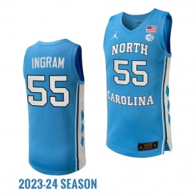 Harrison Ingram #55 North Carolina Tar Heels NIL Basketball Replica Player Jersey 2023-24 Blue