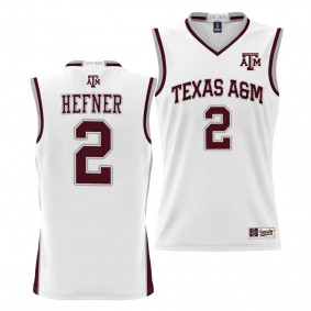 Hayden Hefner Texas A&M Aggies #2 White NIL Basketball Jersey Unisex Lightweight