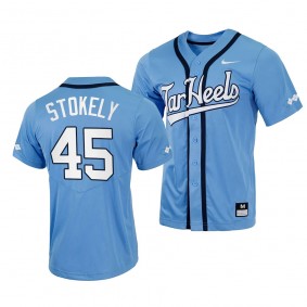 Hunter Stokely North Carolina Tar Heels #45 Blue Replica Baseball Full-Button Jersey