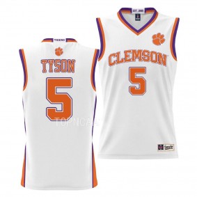 Hunter Tyson #5 Clemson Tigers NIL Pick-A-Player Basketball Jersey White