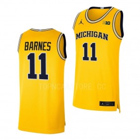 Isaiah Barnes Michigan Wolverines #11 Maize College Basketball Jersey 2022-23 Limited