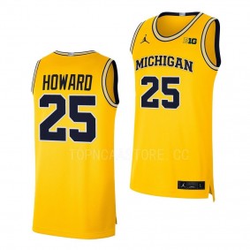 Jace Howard Michigan Wolverines #25 Maize College Basketball Jersey 2022-23 Limited