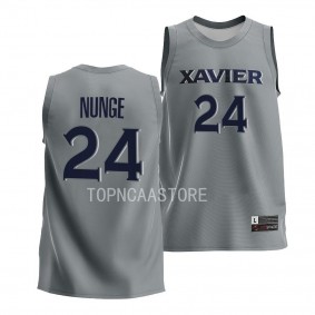 Jack Nunge Xavier Musketeers #24 Gray College Basketball Jersey