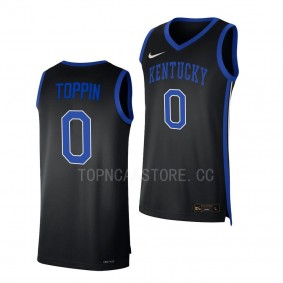 Jacob Toppin Kentucky Wildcats #0 Black College Basketball Jersey 2022-23 Replica