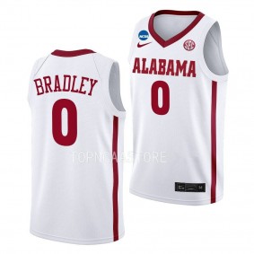 Jaden Bradley White 2023 NCAA March Madness Alabama Crimson Tidemens Basketball Jersey