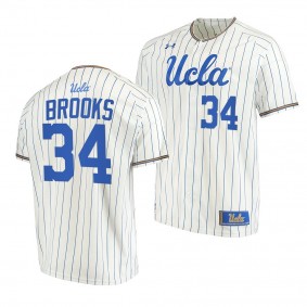 Jake Brooks UCLA Bruins #34 White College Baseball Stripes Jersey
