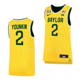 Jake Younkin Baylor Bears #2 Gold College Basketball Jersey 2022-23