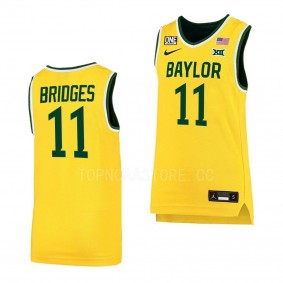 Jalen Bridges Baylor Bears #11 Gold College Basketball Jersey 2022-23