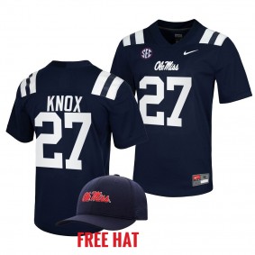 Ole Miss Rebels Jalen Knox 2022-23 Untouchable Game Navy Jersey Free Hat