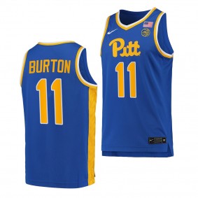 Pitt Panthers Jamarius Burton Royal #11 Replica Jersey 2022-23 College Basketball