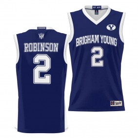 Jaxson Robinson BYU Cougars #2 Navy NIL Basketball Jersey Unisex Lightweight