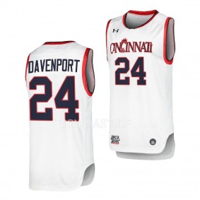 Jeremiah Davenport Cincinnati Bearcats #24 White Replica Basketball Jersey 2022-23