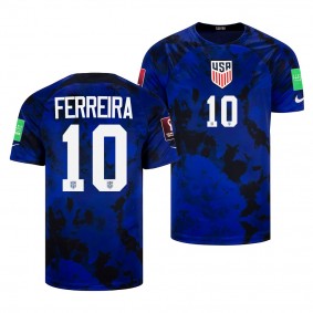 USA Soccer #10 Jesus Ferreira 2022 FIFA World Cup Blue Away Jersey