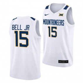 Jimmy Bell Jr. West Virginia Mountaineers #15 White Home Basketball Jersey 2022-23