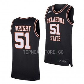 John-Michael Wright Oklahoma State Cowboys #51 Black Retro Basketball Jersey 2022-23 Replica