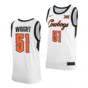John-Michael Wright #51 Oklahoma State Cowboys Classic Basketball Replica Jersey 2022-23 White