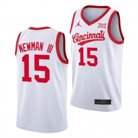 Cincinnati Bearcats 70s Throwback John Newman III #15 White Basketball Jersey Men's