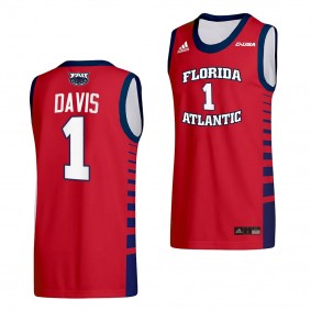 FAU Owls Johnell Davis Red #1 College Basketball Jersey Replica Men