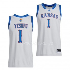 Kansas Jayhawks Joseph Yesufu Swingman Basketball uniform Grey #1 Jersey 2022-23
