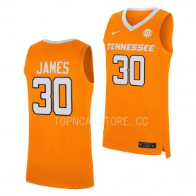 Josiah-Jordan James Tennessee Volunteers #30 Orange Replica Basketball Jersey 2022-23