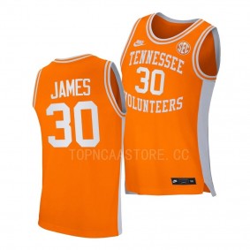 Tennessee Volunteers Josiah-Jordan James Orange #30 Replica Jersey 2022-23 Retro Basketball