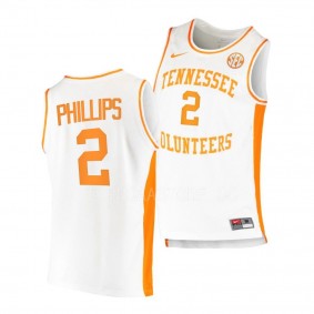 Julian Phillips Tennessee Volunteers #2 College Basketball White Replica Jersey
