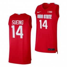 Ohio State Buckeyes Justice Sueing Red #14 Jersey 2022-23 College Basketball