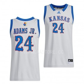 Kansas Jayhawks K.J. Adams Jr. Swingman Basketball uniform Grey #24 Jersey 2022-23
