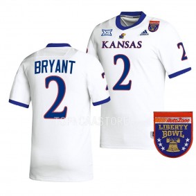 Kansas Jayhawks 2022 Liberty Bowl Jacobee Bryant #2 White Men's College Football Jersey