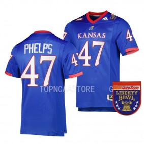 Lonnie Phelps Kansas Jayhawks 2022 Liberty Bowl College Football Jersey Men's Royal #47 Uniform