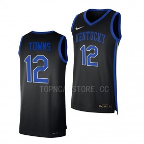 Karl-Anthony Towns Kentucky Wildcats #12 Black College Basketball Jersey Replica