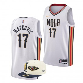 Karlo Matkovic 2022 NBA Draft New Orleans Pelicans White City Edition Jersey