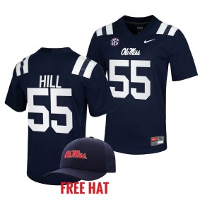 Ole Miss Rebels KD Hill 2022-23 Untouchable Game Navy Jersey Free Hat