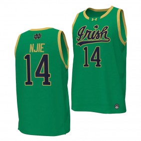 Kebba Njie Notre Dame Fighting Irish #14 Green Replica Basketball Jersey Men
