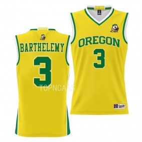 Keeshawn Barthelemy Oregon Ducks #3 Gold NIL Pick-A-Player Jersey Basketball