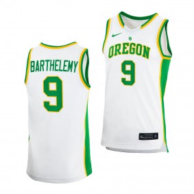 Keeshawn Barthelemy #9 Oregon Ducks College Basketball Jersey 2023-24 White
