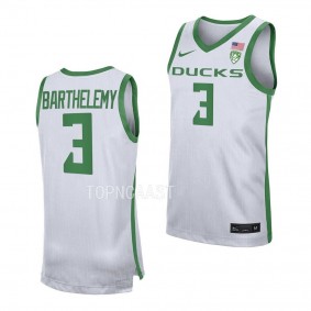 Keeshawn Barthelemy #3 Oregon Ducks Replica Basketball Jersey 2022-23 White