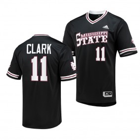 Kellum Clark Mississippi State Bulldogs #11 Black College Baseball Replica V-Neck Jersey