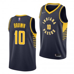 2022 NBA Draft Kendall Brown #10 Pacers Navy Icon Edition Jersey Baylor Bears