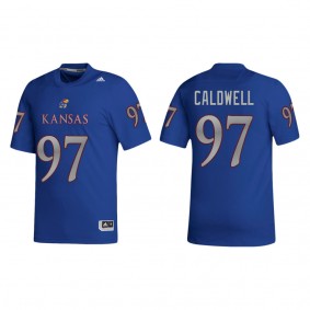 Kenean Caldwell Kansas Jayhawks adidas NIL Replica Football Jersey Royal