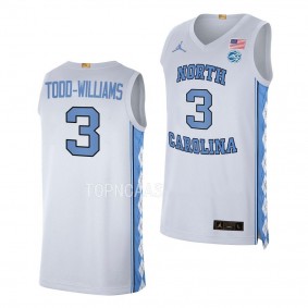 North Carolina Tar Heels Women's Basketball Kennedy Todd-Williams #3 White Jersey