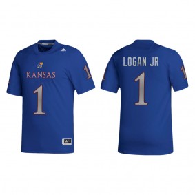Kenny Logan Jr. Kansas Jayhawks adidas NIL Replica Football Jersey Royal