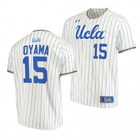 Kenny Oyama UCLA Bruins #15 White College Baseball Stripes Jersey