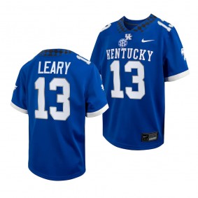 Kentucky Wildcats Devin Leary College Football 2023 Game Jersey Youth Royal