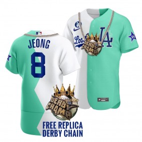 Dodgers Keun Woo Jeong White Green #8 Authentic Jersey 2022 MLB Home Run Derby X