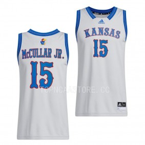 Kansas Jayhawks Kevin McCullar Swingman Basketball uniform Grey #15 Jersey 2022-23