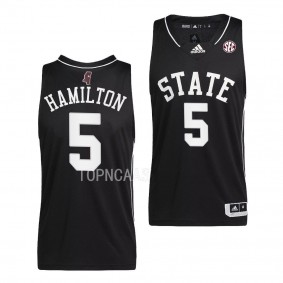 Mississippi State Bulldogs Kimani Hamilton Swingman Basketball uniform Black #5 Jersey